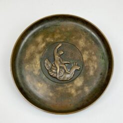 Skandinaviška bronzinė lėkštė su mitologiniais motyvais 18,5×18,5×2 cm