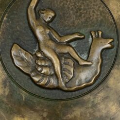 Skandinaviška bronzinė lėkštė su mitologiniais motyvais 18,5×18,5×2 cm