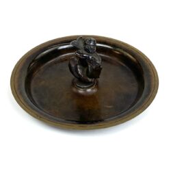 Žalvarinis dubuo su aliuminine berniuko ir žuvies figūrėle 19,5x19,5x8 cm