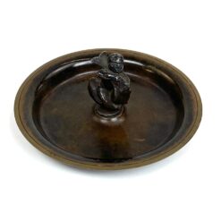 Žalvarinis dubuo su aliuminine berniuko ir žuvies figūrėle 19,5×19,5×8 cm