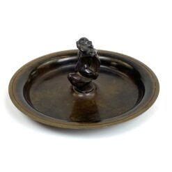 Žalvarinis dubuo su aliuminine berniuko ir žuvies figūrėle 19,5×19,5×8 cm