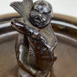 Žalvarinis dubuo su aliuminine berniuko ir žuvies figūrėle 19,5×19,5×8 cm