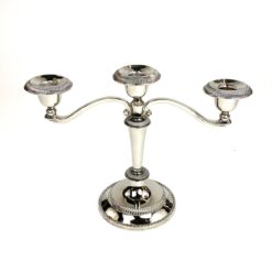 Trijų šakų žvakidė iš sidabruoto metalo 11,5x29x21 cm