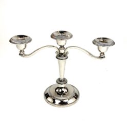 Trijų šakų žvakidė iš sidabruoto metalo 11,5x29x21 cm