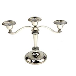 Trijų šakų žvakidė iš sidabruoto metalo 11,5x29x21 cm