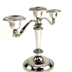 Trijų šakų žvakidė iš sidabruoto metalo 11,5x29x21 cm
