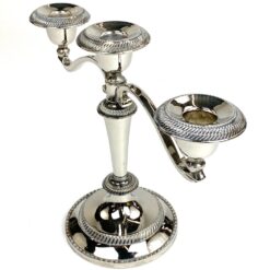 Trijų šakų žvakidė iš sidabruoto metalo 11,5x29x21 cm