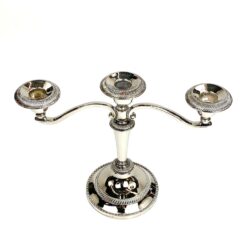 Trijų šakų žvakidė iš sidabruoto metalo 11,5x29x21 cm