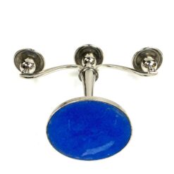 Trijų šakų žvakidė iš sidabruoto metalo 11,5x29x21 cm