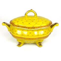 Keramikinis “Wurko” gelsvų atspalvių indas su dangčiu 25x39x25 cm