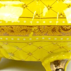 Keramikinis “Wurko” gelsvų atspalvių indas su dangčiu 25x39x25 cm