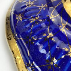 Keramikinis “Wurko” mėlyno ir aukso atspalvių indas su dangčiu 24x38x24 cm