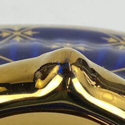 Keramikinis “Wurko” mėlyno ir aukso atspalvių indas su dangčiu 24x38x24 cm