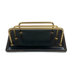 Mid Century rašomojo stalo stovas popieriui/laiškams sudėti 11x22x9,5 cm