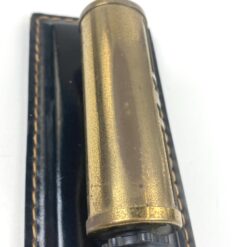 Vintažinis mechaninis stalinis kalendorius iš žalvario ir eko odos 7x16x5 cm