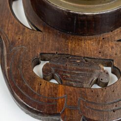 Sieninis termometras ir barometras mediniame drožinėtame rėme 5x18x45,5 cm