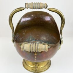 Dekoratyvus vario ir žalvario indas – kibirėlis su rankenomis 32x34x39 cm