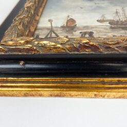 Ant medienos tapytas jūrinės tematikos paveikslas mediniame rėme 3,5x42x33 cm