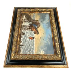 Ant medienos tapytas jūrinės tematikos paveikslas mediniame rėme 3,5x42x33 cm