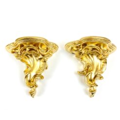 Sieninės aukso spalvos gipso konsolytės 2 vnt. kompl. 8,5×15,5×14,5 cm