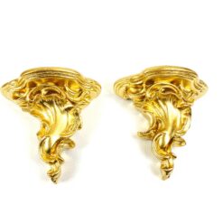 Sieninės aukso spalvos gipso konsolytės 2 vnt. kompl. 8,5×15,5×14,5 cm