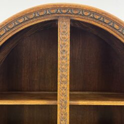 Ispaniško stiliaus ąžuolinis bufetas su žalio stiklo durimis 38x121x190 cm