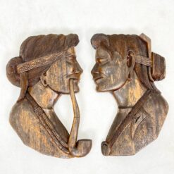 Sieniniai pakabinami mediniai bareljefai – biustai 2 vnt. kompl. 10x55x73 cm