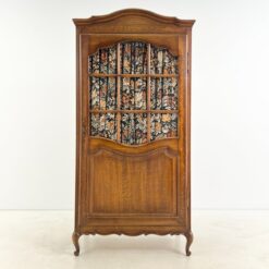 Ąžuolinė vienų durų rūbų spinta su stiklu 58x95x191 cm