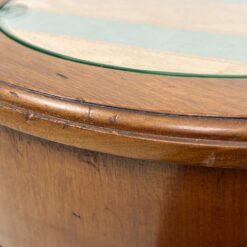 Riešutmedžio spintelės gobeleno ir stiklo stalviršiais 2 vnt. kompl. 40x53x59,5 cm