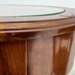 Riešutmedžio spintelės gobeleno ir stiklo stalviršiais 2 vnt. kompl. 40x53x59,5 cm