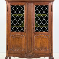 Ąžuolinis bufetas su žalio stiklo durimis 39,5x109x139,5 cm