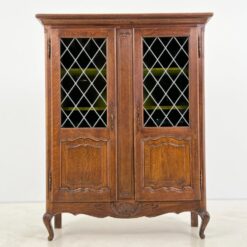 Ąžuolinis bufetas su žalio stiklo durimis 39,5x109x139,5 cm