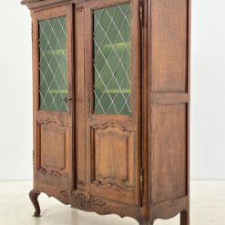 Ąžuolinis bufetas su žalio stiklo durimis 39,5x109x139,5 cm