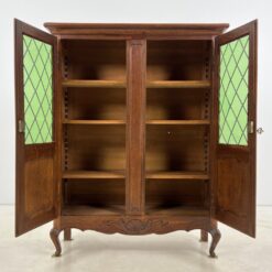 Ąžuolinis bufetas su žalio stiklo durimis 39,5x109x139,5 cm