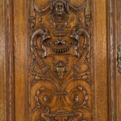 Ąžuolinis drožinėtas dviejų dalių bufetas 59,5×118,5×224,5 cm