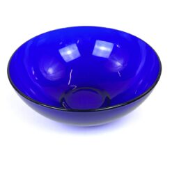 Mėlynos spalvos stiklo serviravimo dubuo 26x26x10 cm