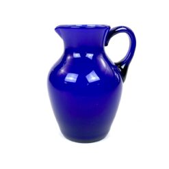 Mėlynos spalvos stiklo ąsotėlis 500 ml 10x11x14 cm