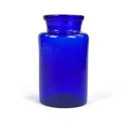 Mėlynos spalvos stiklo vaza 8,5×8,5×15,5 cm