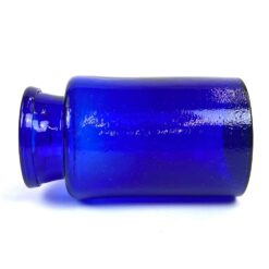 Mėlynos spalvos stiklo vaza 8,5×8,5×15,5 cm
