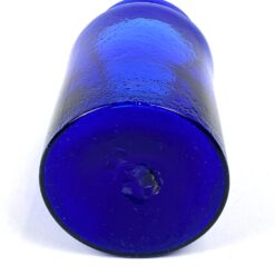 Mėlynos spalvos stiklo vaza 8,5×8,5×15,5 cm