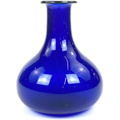 Mėlynos spalvos stiklo vaza 13x13x16 cm