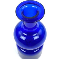 Mėlynos spalvos stiklo vaza 7x7x17 cm