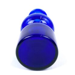 Mėlynos spalvos stiklo vaza 7x7x17 cm