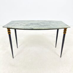 Metalinio rėmo staliukas su žalio marmuro stalviršiumi 47,5x79x47 cm