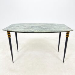 Metalinio rėmo staliukas su žalio marmuro stalviršiumi 47,5x79x47 cm