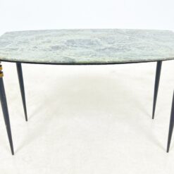 Metalinio rėmo staliukas su žalio marmuro stalviršiumi 47,5x79x47 cm