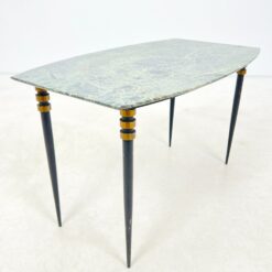 Metalinio rėmo staliukas su žalio marmuro stalviršiumi 47,5x79x47 cm