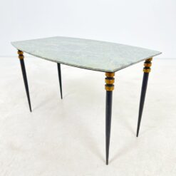 Metalinio rėmo staliukas su žalio marmuro stalviršiumi 47,5x79x47 cm