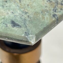 Metalinio rėmo staliukas su žalio marmuro stalviršiumi 47,5x79x47 cm