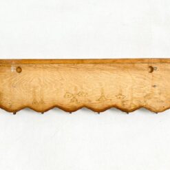 Ąžuolinė sieninė kabykla su šešiais žalvario kabliukais 18,5x100x26,5 cm